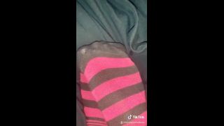 Teen girl in striped socks-9