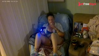 Step mom smoking cigarette and playing video games in her bra and panties Part 2-1