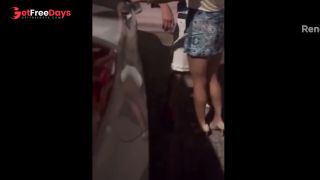 Hot married woman giving it to two strangers on a deserted street after leaving a party and asking t-1