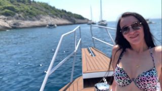 Hot Brunette Girl Fuck On The Yacht Blowjob!-1