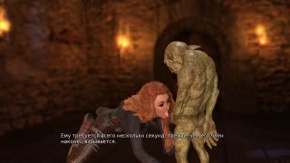 Muscular Men two girls have to suck a goblins fat cock in prison. female voice-2