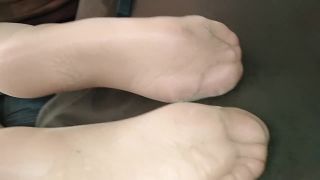 Nylon Footjob, Huge Cumshot, Sexy Feet, Nylon Feet Fetish-1