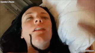 Busty brunette gets hard rough sex &amp; facial.-7