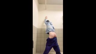 Brunette College Hunk likes Risky Public Restroom JO-3