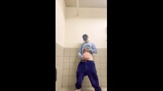 Brunette College Hunk likes Risky Public Restroom JO-4