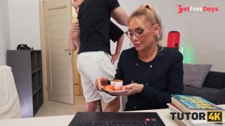 Milf Tutor in Stockings got so Mad and then so Horny so She Tried 2 Dicks at ...-2