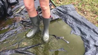 Porn tube BuddahsPlayground - Cleaning Outdoors in Rain Boots-3