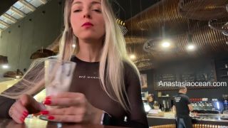 Anastasia Ocean - Public - Sexy Blonde Flashes Her Big Natural Tits In a Crowded Cafe - Handpicked Jerk - Off - Tit tease-8