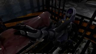 3D The cute girl couldnt resist and jerked off the mutants monstrous cock with her feet-6