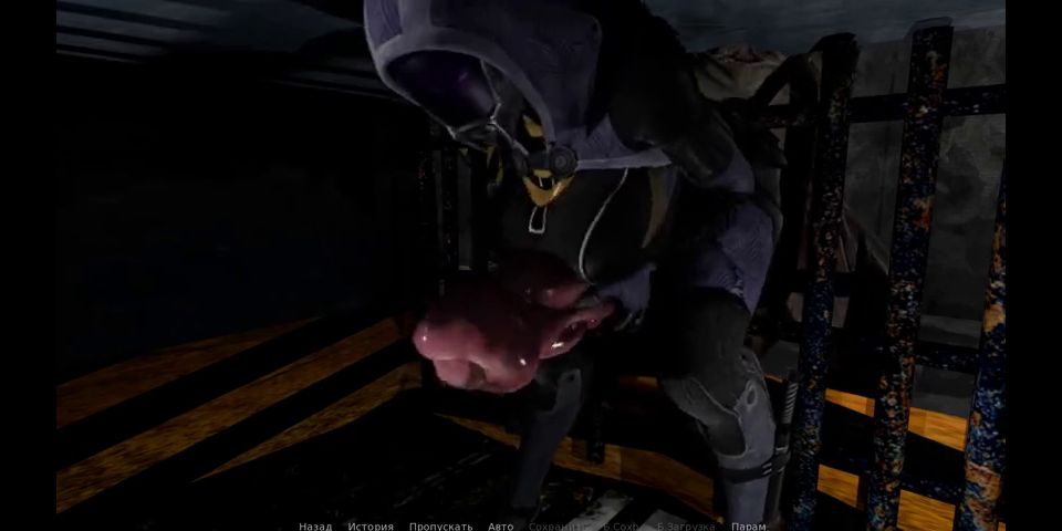 3D The cute girl couldnt resist and jerked off the mutants monstrous cock with her feet