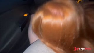 Too Horny To Drive -She Stopped The Car And Sucked My Dick - Busty Redhead Public Car Blowjob-7