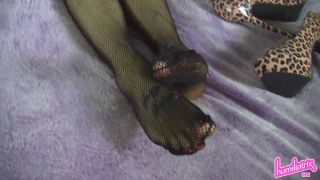 Online porn Humiliatrix - Princess Missy Dangles a Fishnet Footjob in Your Face-5