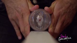 Jonh Gonzalez - Clear Fleshlight Fuck and Moaning Loud Close Up - Transparent Male Sex Toy-6