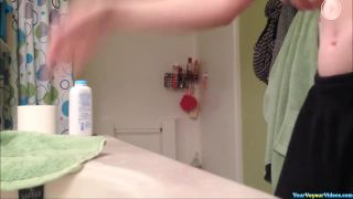 Small boobies teen in  bathroom-7