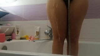 Cute Girl Sexy mom washes herself, hairy pussy, big ass, big tits.-0