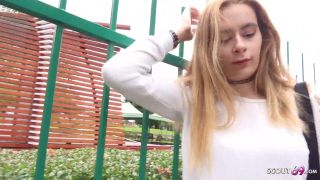 GERMAN_SC0UT - Tall Long Legs Ginger College Girl Fuck At Pickup Casting - Amateur-1