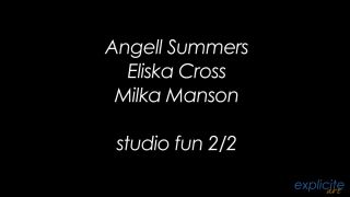 Three gorgeous French babes fuck a lucky guy in studio. Part 2 lesbian Milka Manson-0