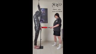 Mistress Ann Swing Practice Batting His Balls (Femdom porn)-5