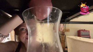 Close Up Ruined Multiple Times Into A Glass On Milking Ta...-7