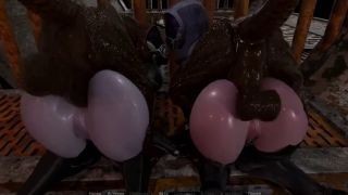 Anime double anal penetration in two tight asses by two zombie monster cocks-3