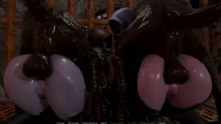 Anime double anal penetration in two tight asses by two zombie monster cocks-7