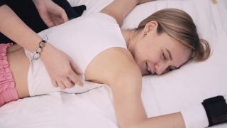 TickleTherapy - Anastasia four hands therapy facedown.-5