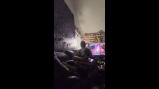 BustyRoxxy - Young chubby slut keeps her step Daddy's cock warm while playing video games.-6