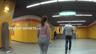 Following a teen bubble butt in subway-7