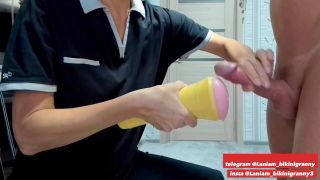 Mature Cougar Blowjob Sucking Balls Cum On Face Fetish.-9