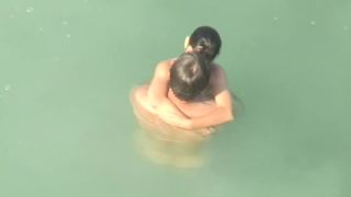 Spying two teenagers fuck in the water Voyeur!-1