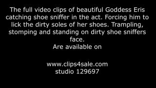 Feet slave – Mistress Eris – Shoe Sniffer Caught In The Act Face Trample Part 1 - (Feet porn)-9