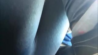 Naughty teen plays with pussy on bus-1