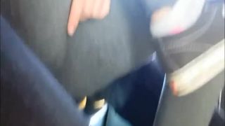 Naughty teen plays with pussy on bus-4