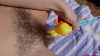 Small Titted Hirsute Brunette Dusty Toys Her Hairy Pussy During Fishing-3