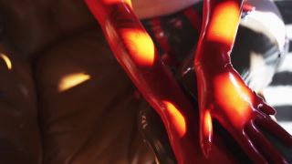 adult xxx video 47 Miss Ellie Mouse – Hot Brunette in Red Latex on the Chair on masturbation porn barefoot fetish-7