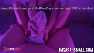 Step Sister Footjob in Sheer Floral Socks-6