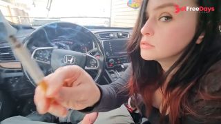 POV First Date Cigarette Smoking Car Blowjob-4