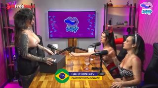 Hottest Podcast Ever Brunette and Blonde Strip Guests Lingerie and The Wild Orgy Begins-7
