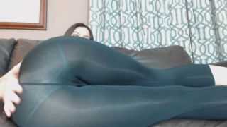 online xxx clip 26 Goddess Green Eyed – Black spandex capris with lace panty underneath, femdom at home on fetish porn -8