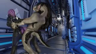 Resident Evil mutant movement inside the holes of a virgin girl Lara Croft-9
