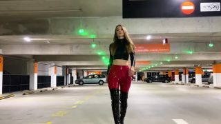 MylatexbabyOlga Tarletskaya Carpark Walk in Red Vinyl, Latex & High Heel Boots-8