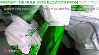 THE INCREDIBLE HULK GETS A BLOWJOB FROM SHE HULK GREEN COCK SUCKING-8