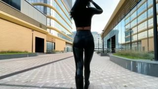 MylatexbabyKsenia Savo Latex Thongs Under Leather Leggings-5