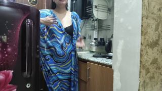 Stepmom Indian stepmom watches and enters her stepson's Kitchen to fuck him.-2