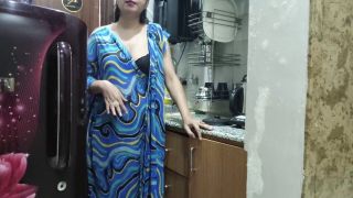 Stepmom Indian stepmom watches and enters her stepson's Kitchen to fuck him.-3