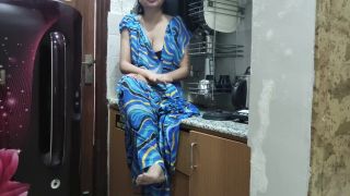 Stepmom Indian stepmom watches and enters her stepson's Kitchen to fuck him.-4