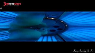 Masturbating my pussy to orgasm in a PUBLIC SOLARIUM. Wet pussy of slender MILF with BIG TITS-2