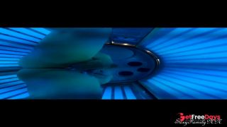 Masturbating my pussy to orgasm in a PUBLIC SOLARIUM. Wet pussy of slender MILF with BIG TITS-3