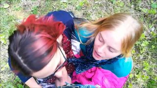 Alexandra Codefuck - Public Threesome At The City Park - Blowjob-1