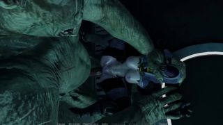 Creampie Huge mutant monster with a monstrously large dick has fun with a girl in a nightclub toilet-0